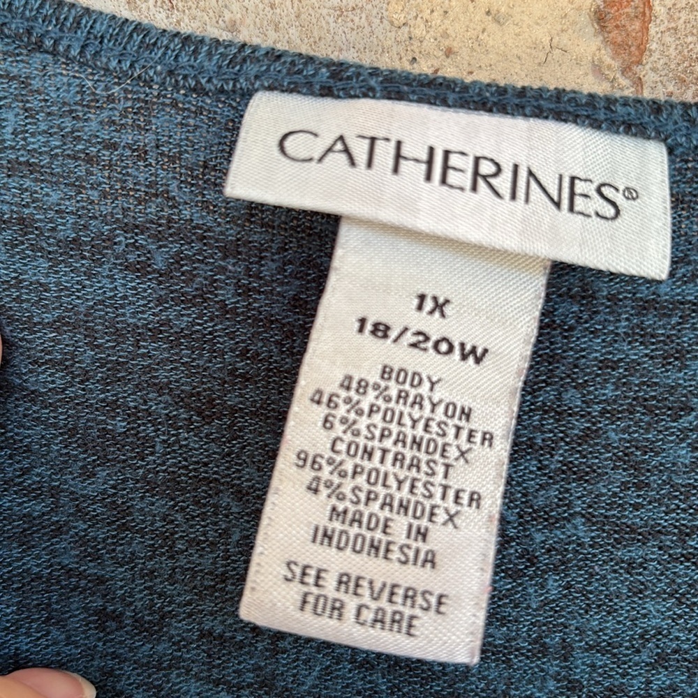 Catherines Dark Blue Tunic with Plaid Accents - Picture 4 of 9